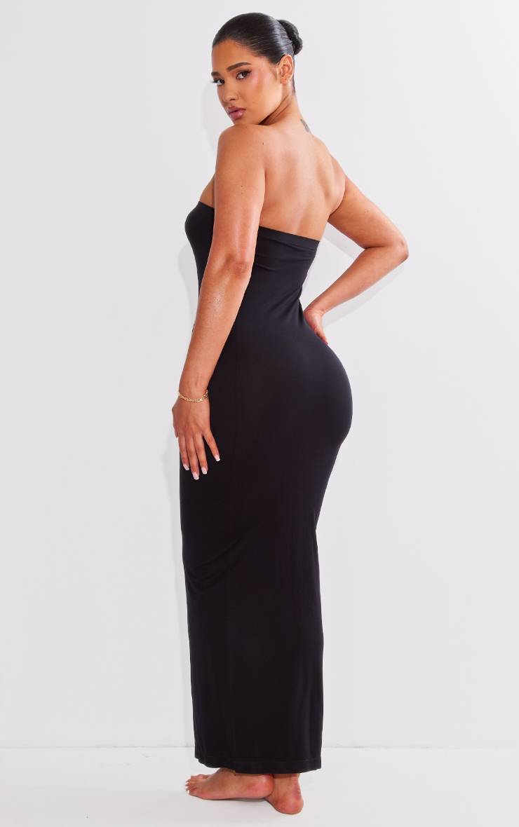 Noir Robe Maxi Bandeau Sans Couture Sculptante