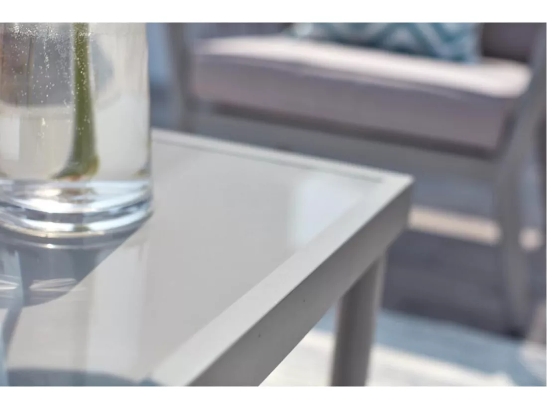 Salon jardin 4 places en alu et corde gris clair ANAHMA
