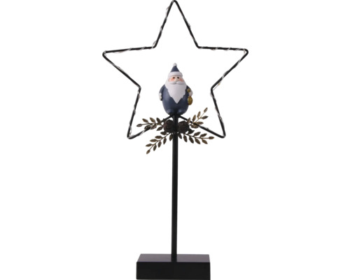 LED kroonluchter Lafiora ster met kerstman metaal warm wit