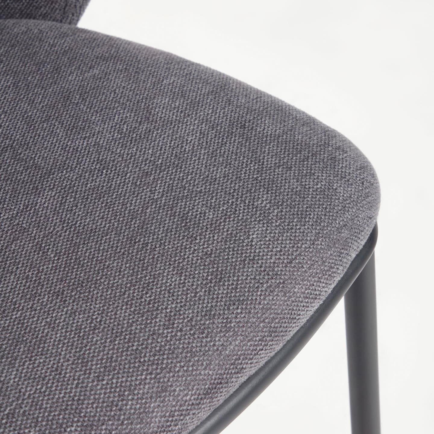 Kave Home Barhocker CISELIA Chenille dunkelgrau/schwarz