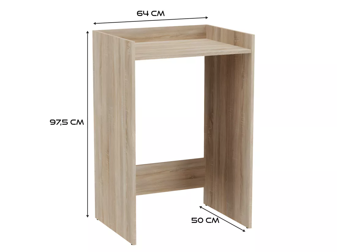 COMO - Meuble de rangement pour machine à laver - Meuble SDB - 64x50x97.5 cm - Buanderie