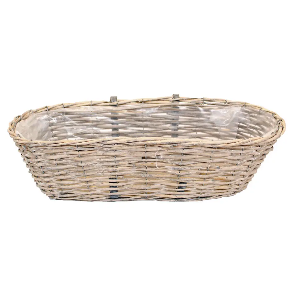 Van der Leeden Balkonmand - rotan gevlochten -46 x 22 x 17 cm
