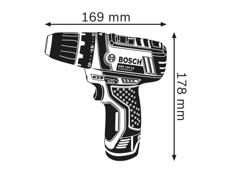 Bosch Professional Akku-Bohrschrauber GSR 12 V-15 Kit 1x 4. 12-Volt-Akku-Bohrschrauber – Das handliche Kraftpaket