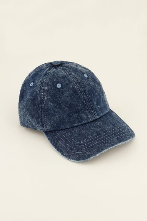 Donkerblauwe denim pet au revoir