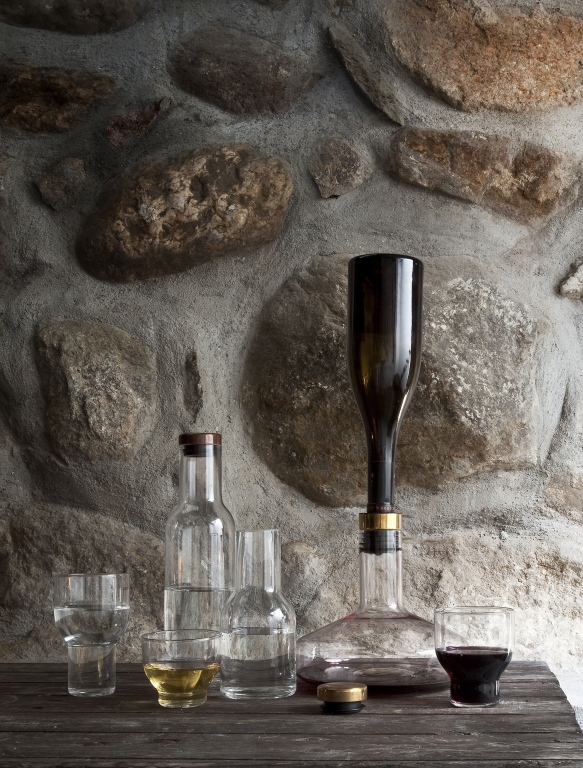 Audo Copenhagen Wine Breather Deluxe decanteerkaraf transparant/staal