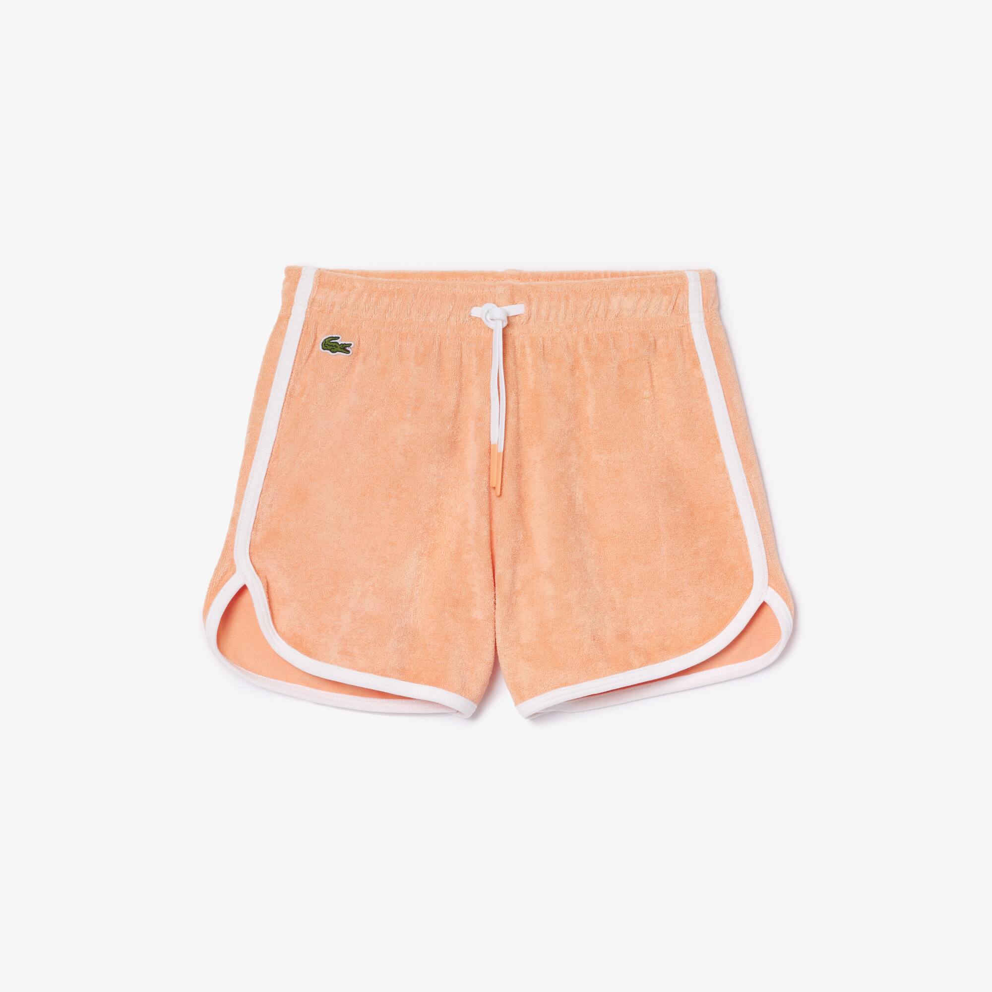 Frottee-Shorts mit Kontrast-Streifen Hosen & Kleider - Orange - Lacoste - Mädchen