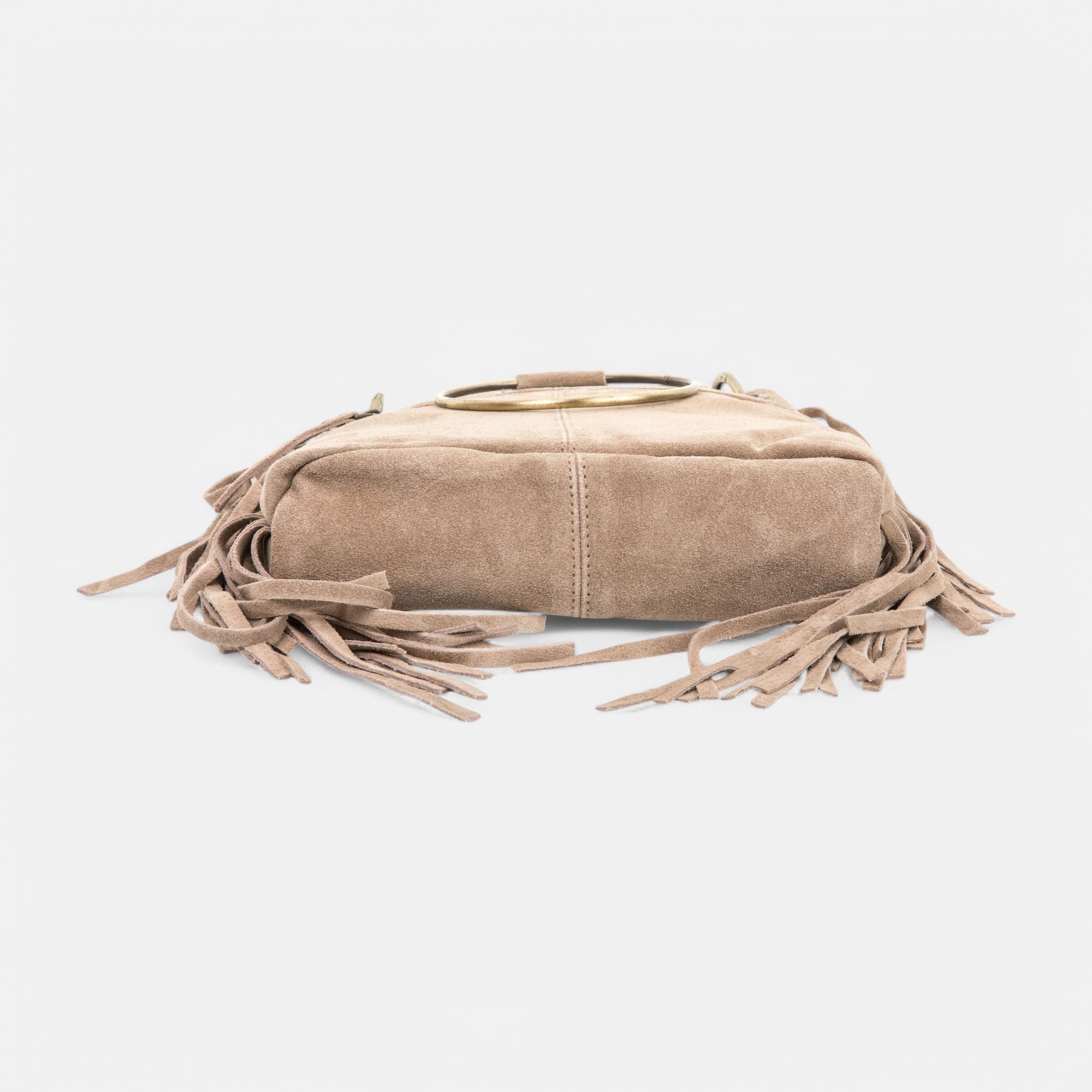 Sac bandoulière en cuir beige