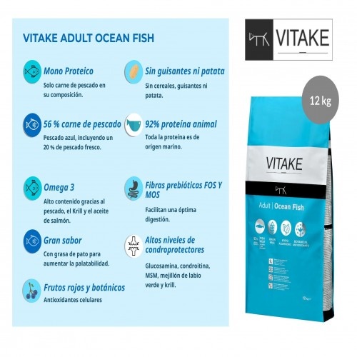 Ração Vitake sabor peixe para cães adultos