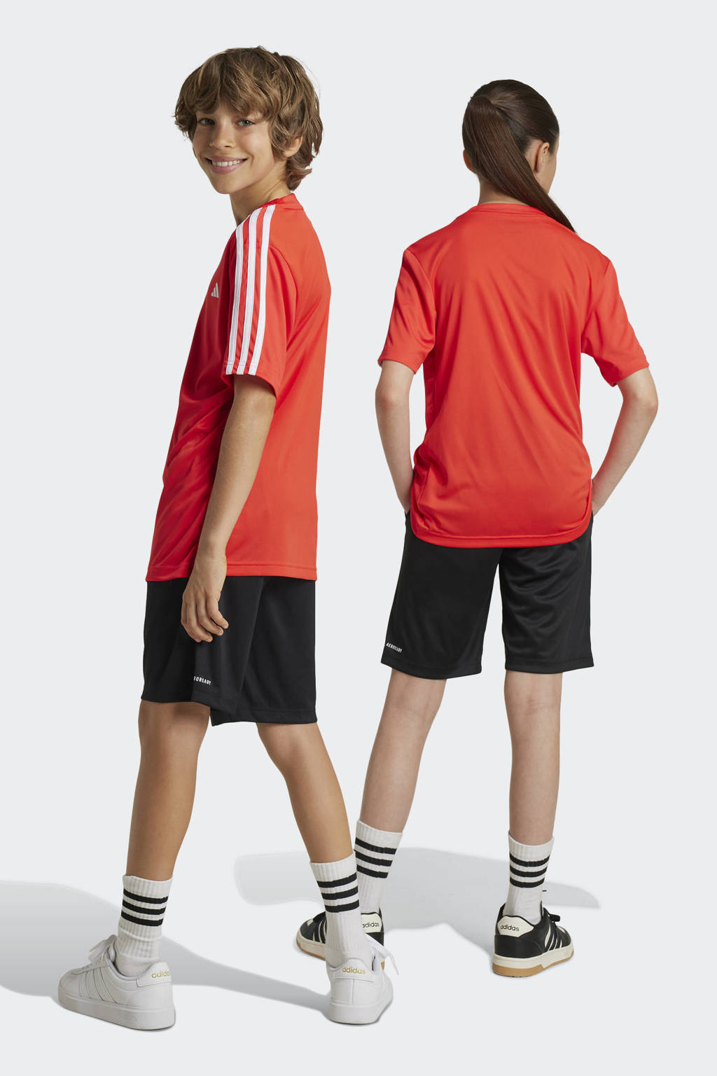 adidas T-shirt + short rood/zwart