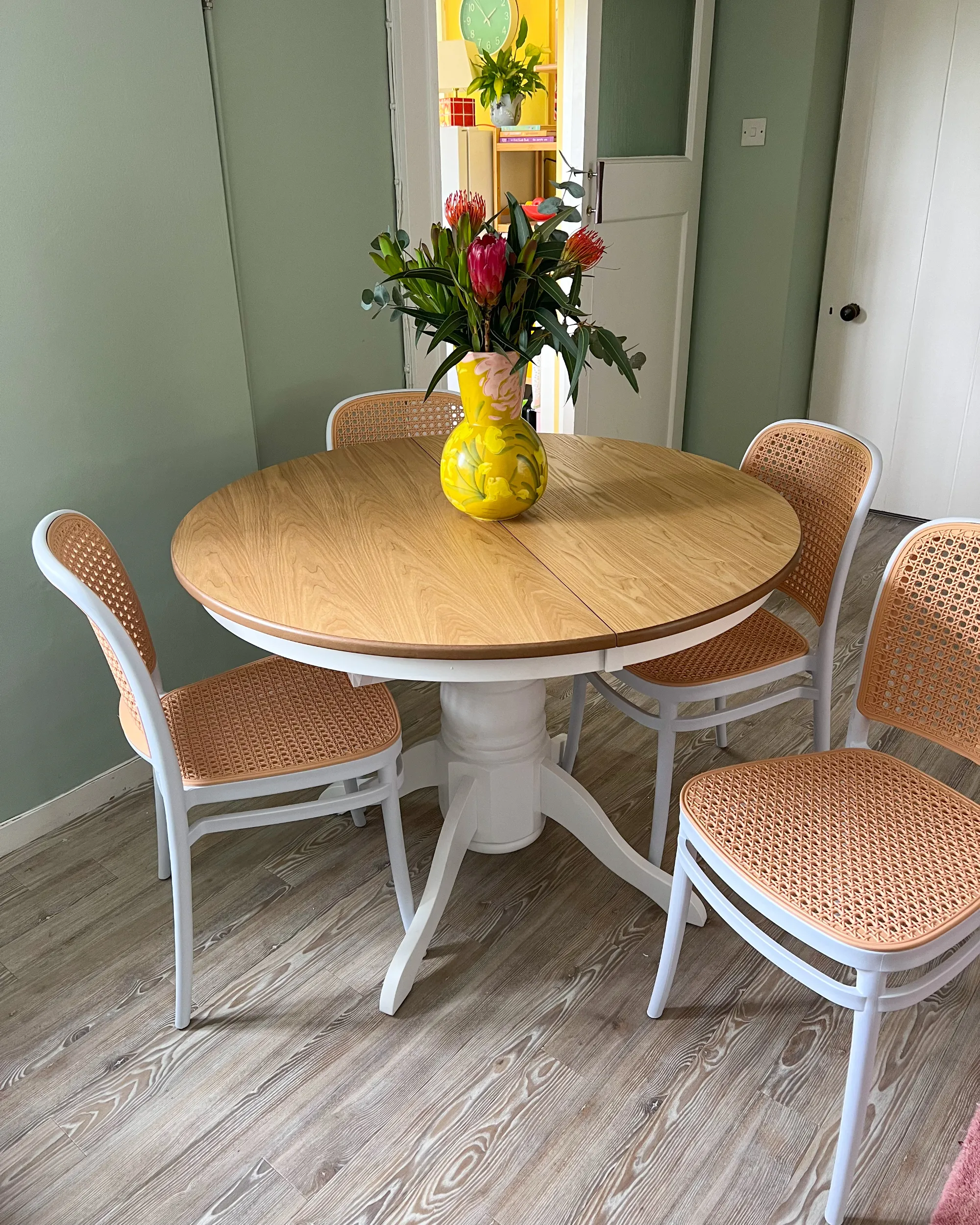 Eettafel uitschuifbaar AKRON Licht essenhout 106 cm Hout 106/150 cm
