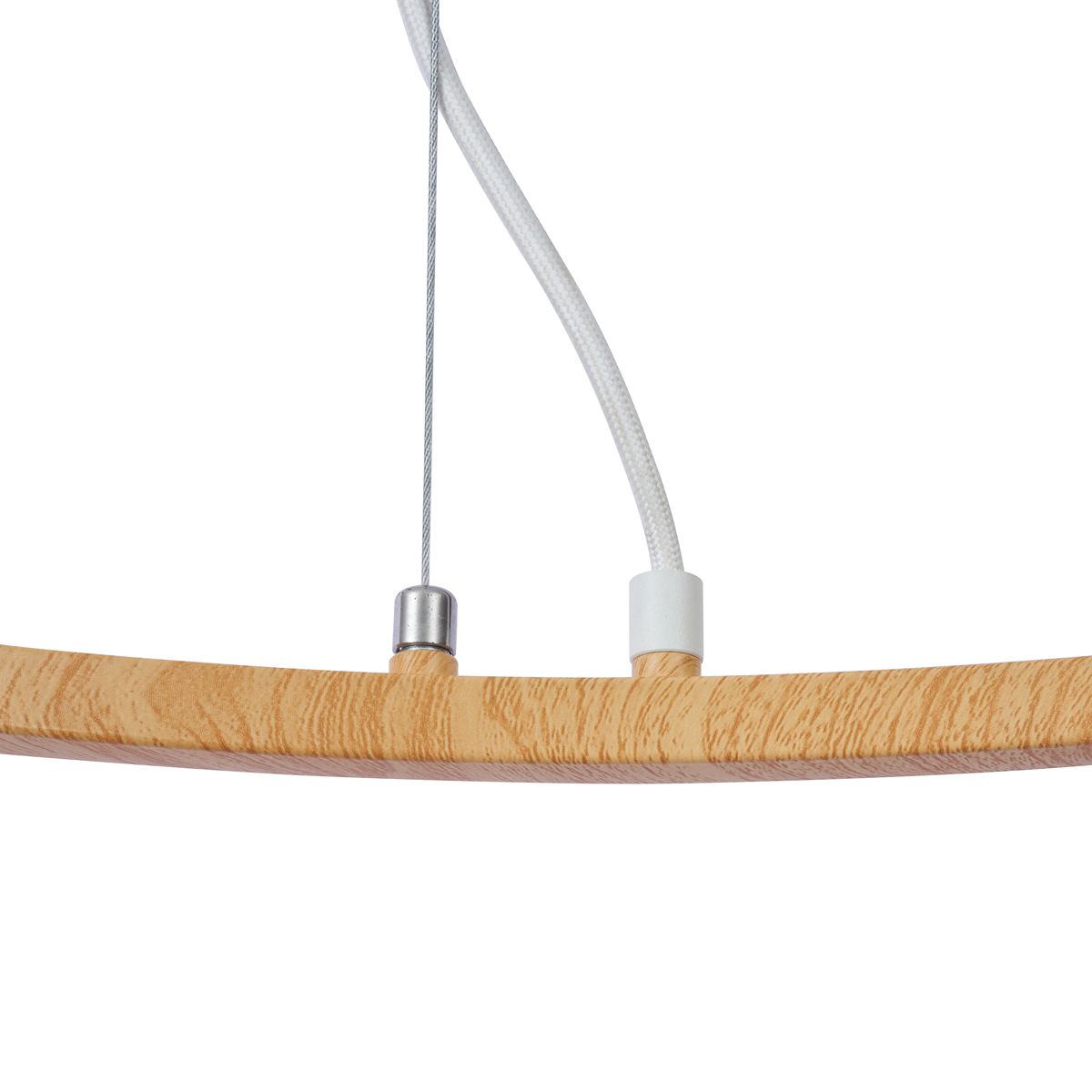 Moderne hanglamp hout print met wit 6-lichts - Jeana Circle