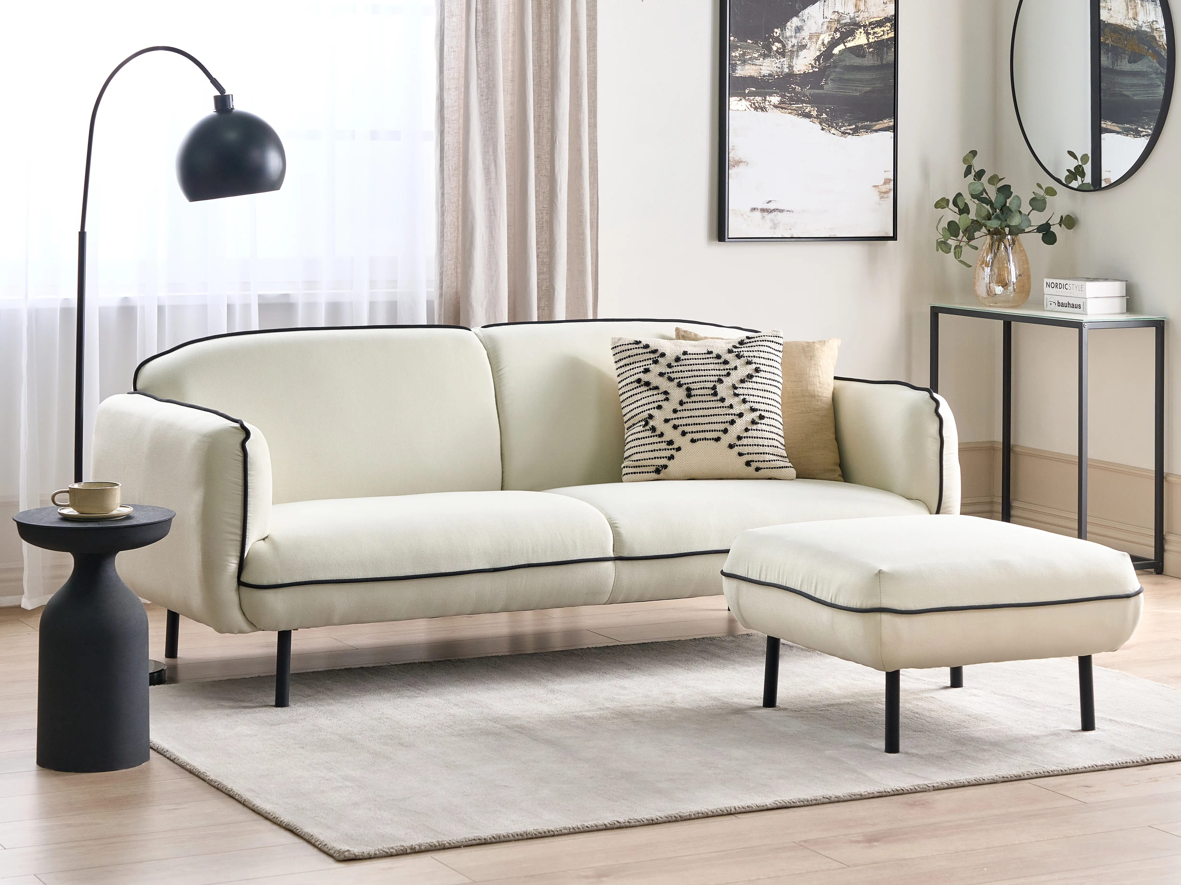 Ottomaan TONSBERG Stof Lichtbeige