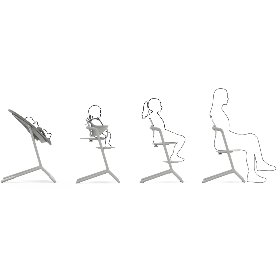 cybex GOLD Hochstuhl Lemo 4 in 1 Set Suede Grey inklusive Learning Tower