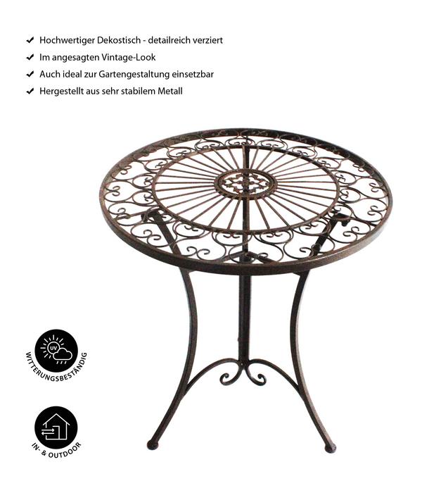 Dehner Metalltisch Antik, ca. Ø61/H72 cm