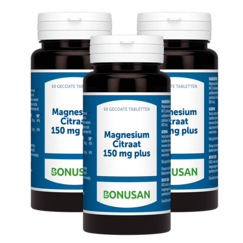 Bonusan Magnesium Citraat 150 mg Plus 180 Tabletten
