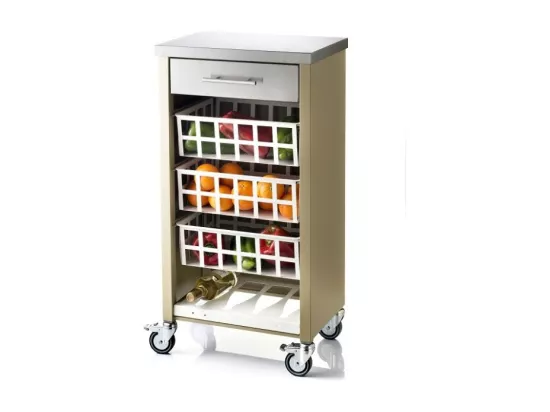Desserte, chariot de cuisine – Vert Olive, Inox - 93*48*34cm - MOHER