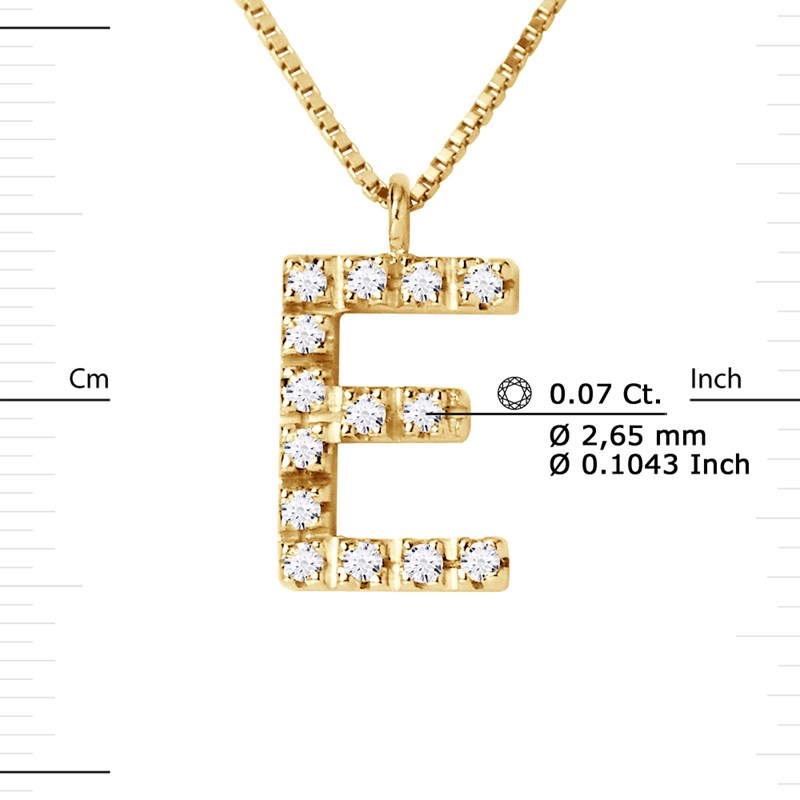 Collier ALPHABET Diamants 0,07 Cts  LETTRE 