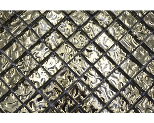 Glasmozaïek XCM 8GO3 vierkant Kristal Goud golvend 29,8x29,8cm
