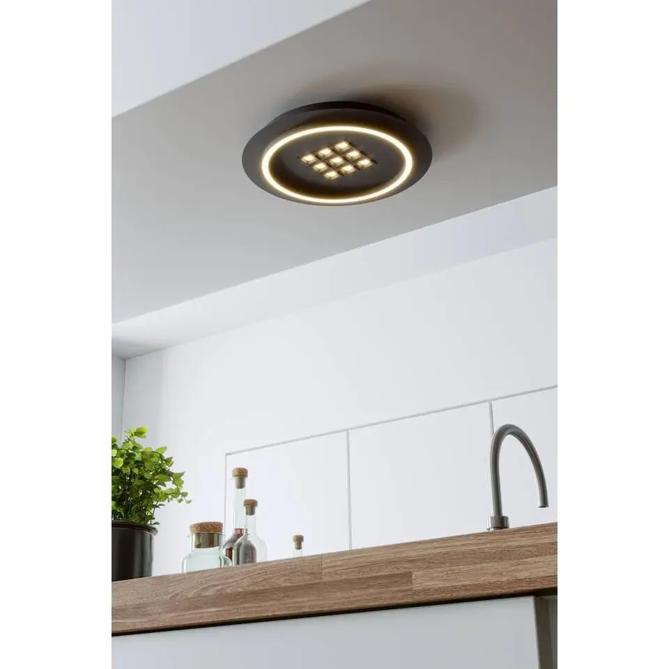 EGLO Balazote Plafonnière - LED - Kunststof - Zwart/Wit