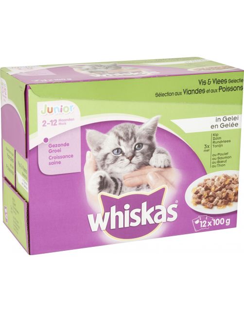 Whiskas Multipack Maaltijdzakjes Junior 100 g - Kattenvoer