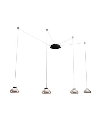 FABAS LUCE LED Pendelleuchte ARABELLA4-flg grau