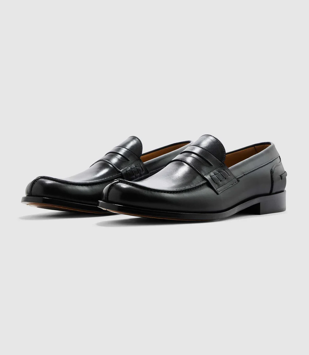 Mocassin couture noir 
