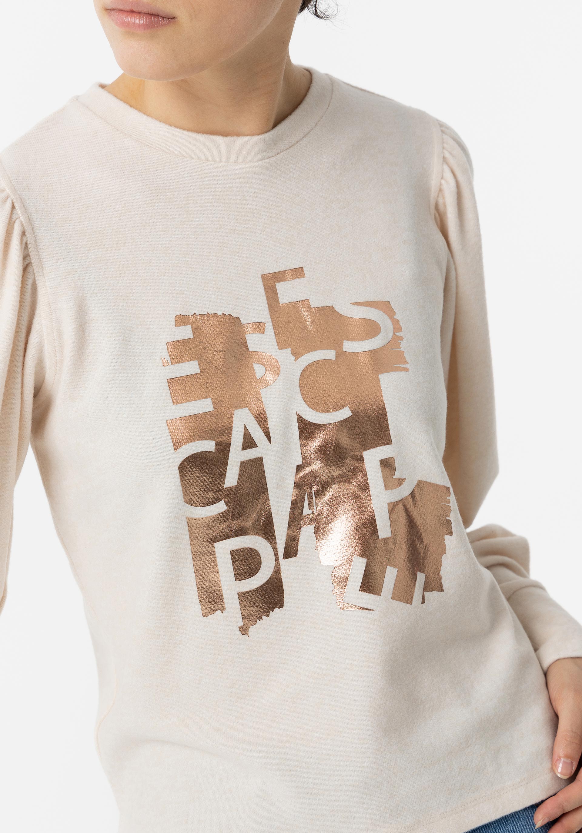 T-shirt Toque Suave com Texto Frontal