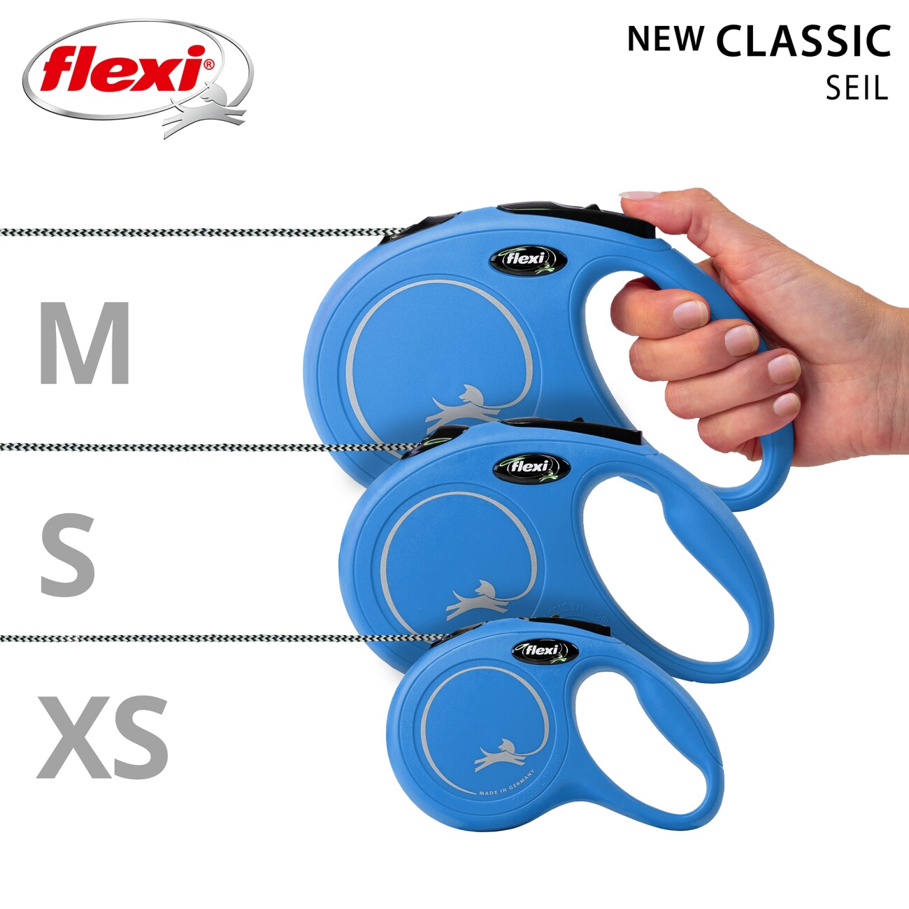Flexi New Classic Seil blau XS, 3 m, 8 kg