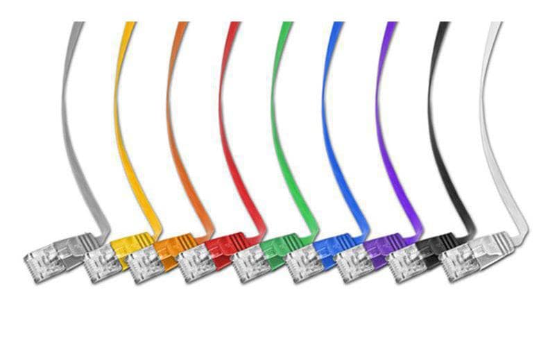 Slimpatchkabel RJ-45 - RJ-45, Cat 6, UTP, 0.5 m, ViolettUnscreened/Unshielded Twisted-Pair-Kabel (UTP) mit Klinkenschutz