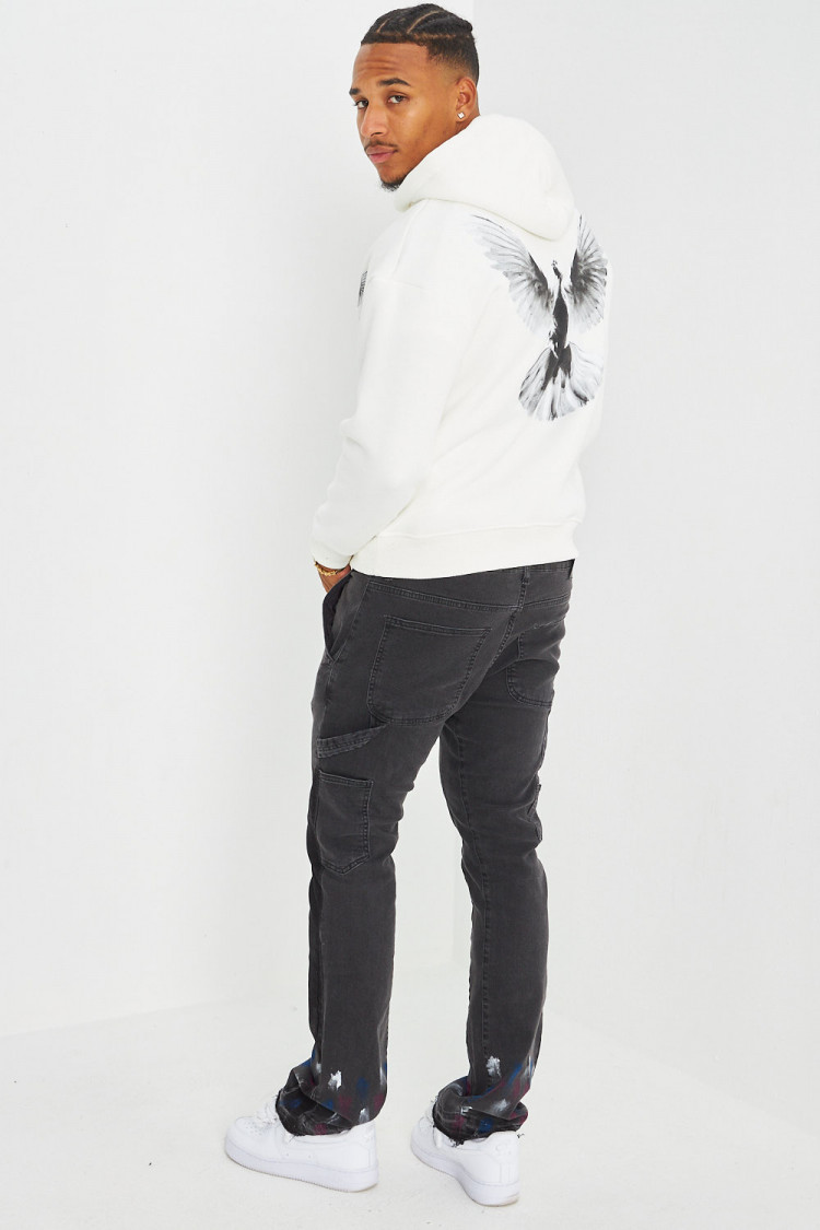 Sweat à capuche blanc 