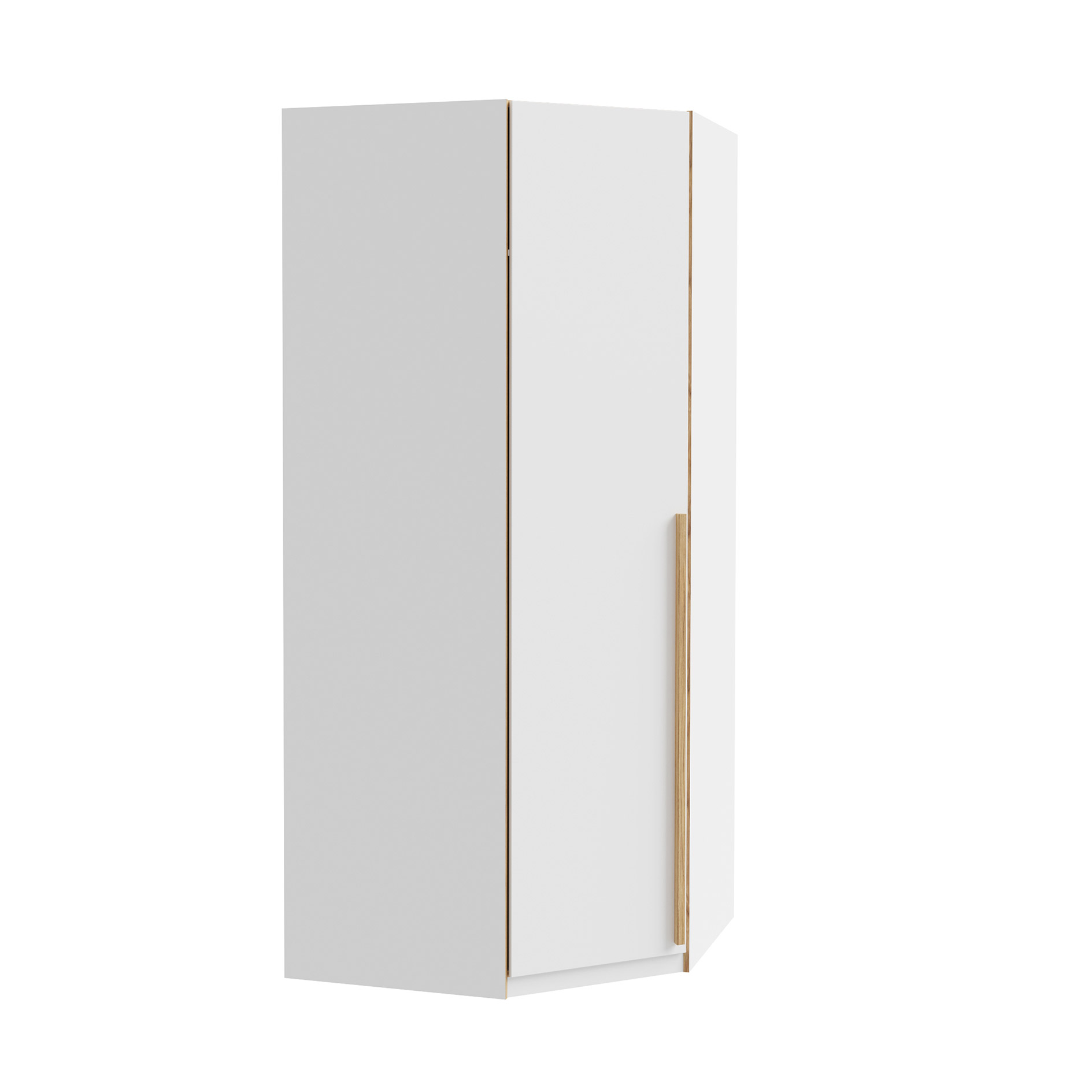 Eckkleiderschrank - weiß-Catania Eiche - 94x94 cm