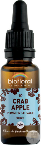 Biofloral Fleurs De Bach 10 Crab Apple/Pommier Sauvage Courage Et Savoir Bio 20ml