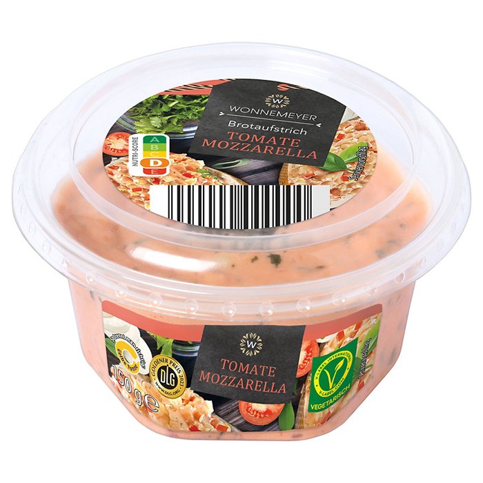 WONNEMEYER Brotaufstrich 150 g, Tomate-Mozzarella