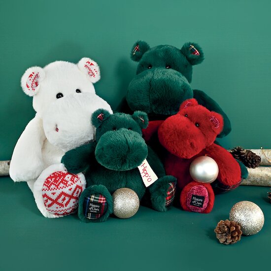 Les Hippos Peluche   Blanc Noël        40 cm   de               Histoire d'ours