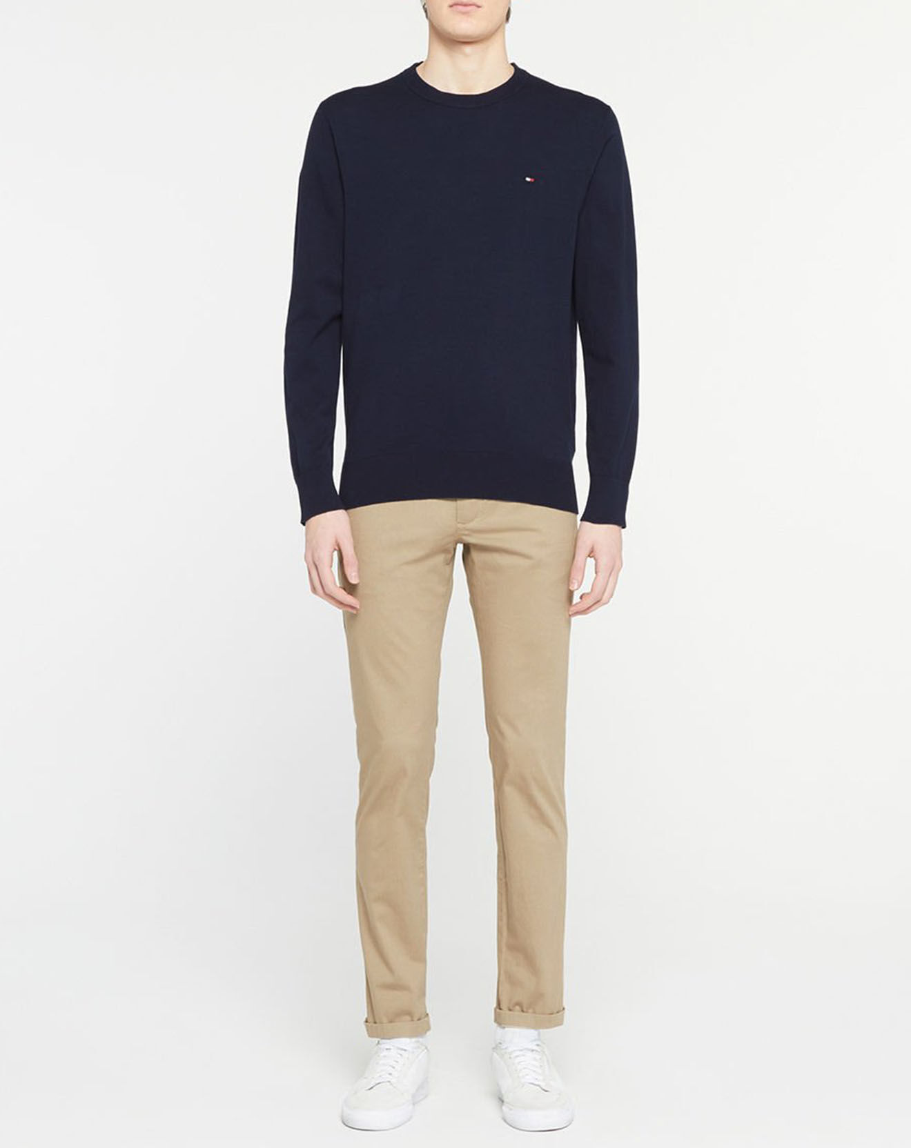 Tommy Hilfiger Pull 1985 col rond bleu marine