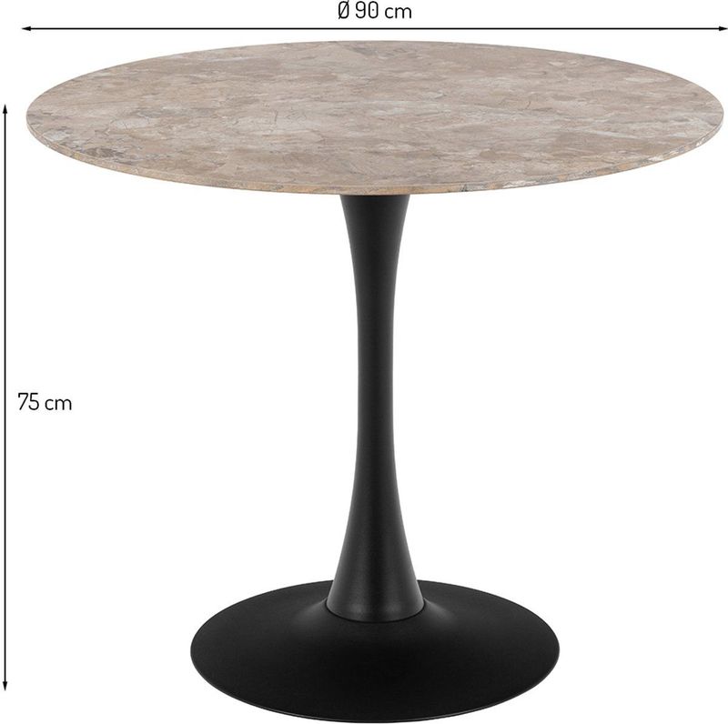 Giga Living - Laurens - Eettafel - Bruin - Keramiek - Ø90x75cm