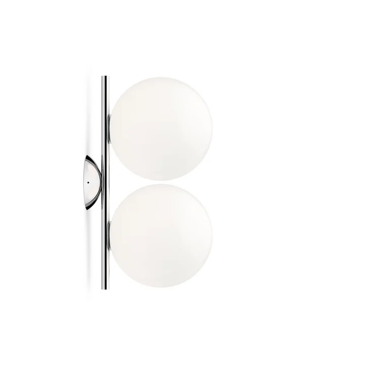 Flos - IC C/W1 DOUBLE Wand- und Deckenleuchte, Chrom