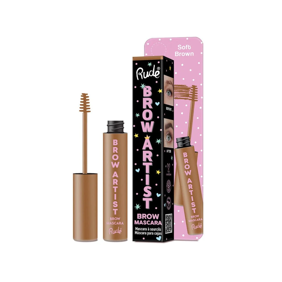 Rude Cosmetics Brow Artist Brow Mascara soft brown