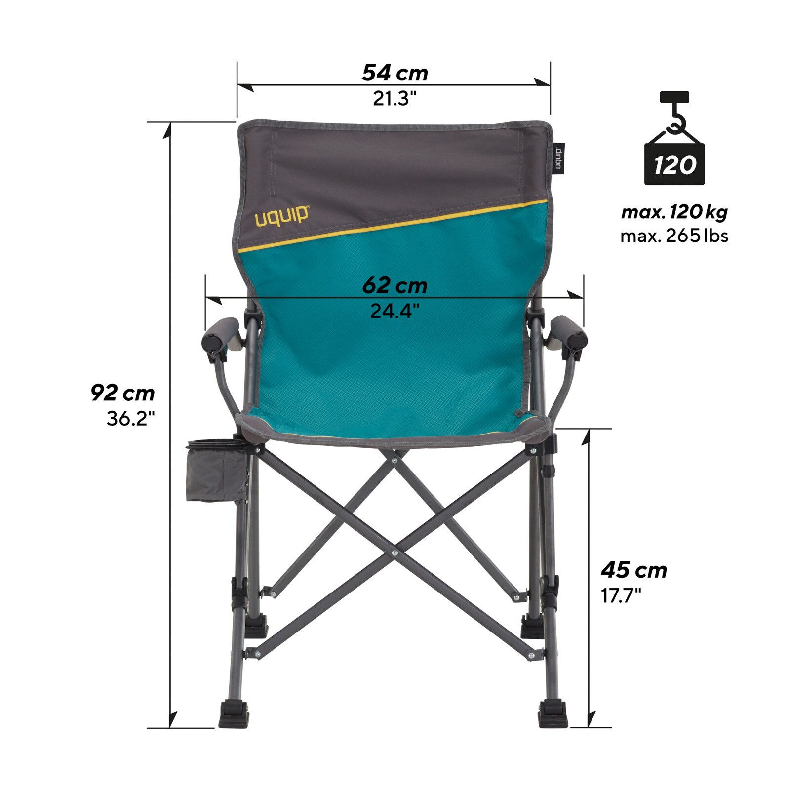 UQUIP Campingmöbel Set Bloody Camping Garnitur 1x Campingtisch 2x Campingstuhl