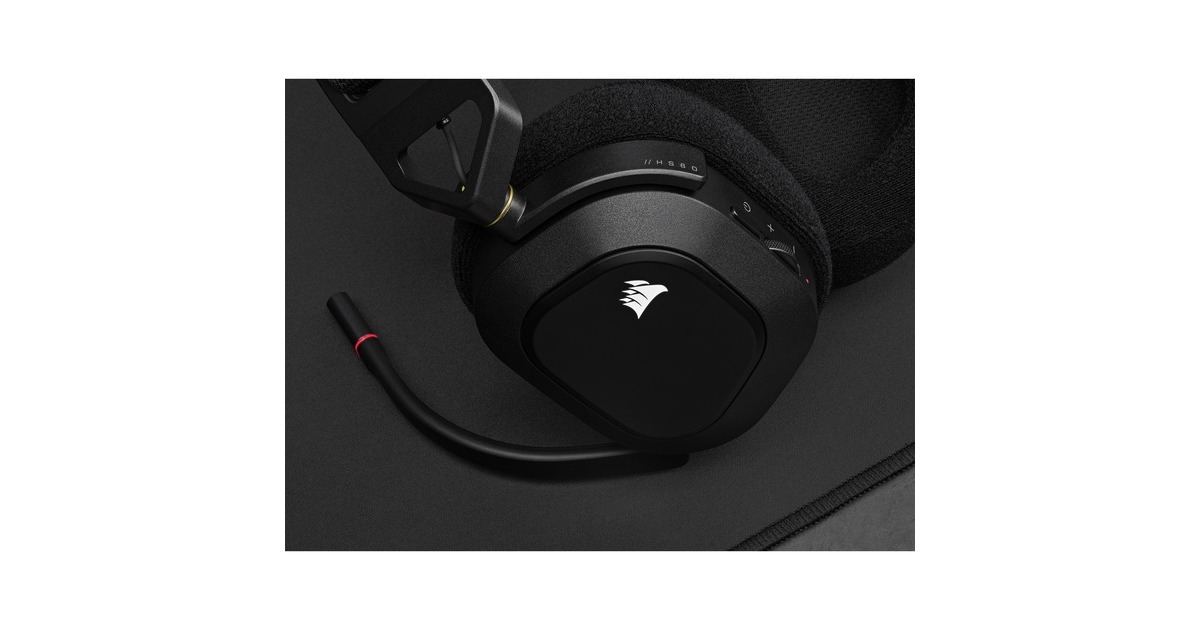CorsairHS80 RGB WIRELESS over-ear gaming headset  (Zwart, Pc, PlayStation 4, PlayStation 5)
