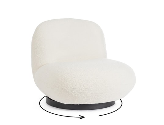 CONCEPT1 - Fauteuil tissu Fauteuil Margot et pouf Fino vert d'eau
