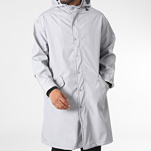 Veste Longue Zippée Capuche JOT-1 Gris Clair