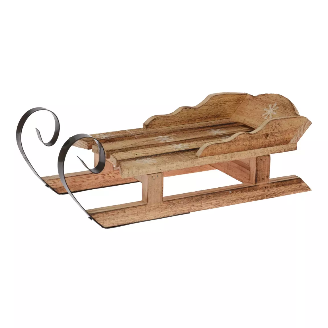 Luge en bois (34 x H11 cm) Flocon de neige