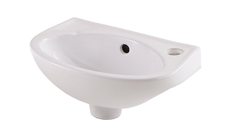 Lave-mains céramique blanc GoodHome Bori 35 cm