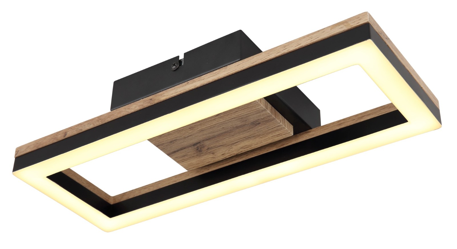 LED-Deckenleuchte - schwarz-natur - 34,5 cm breit