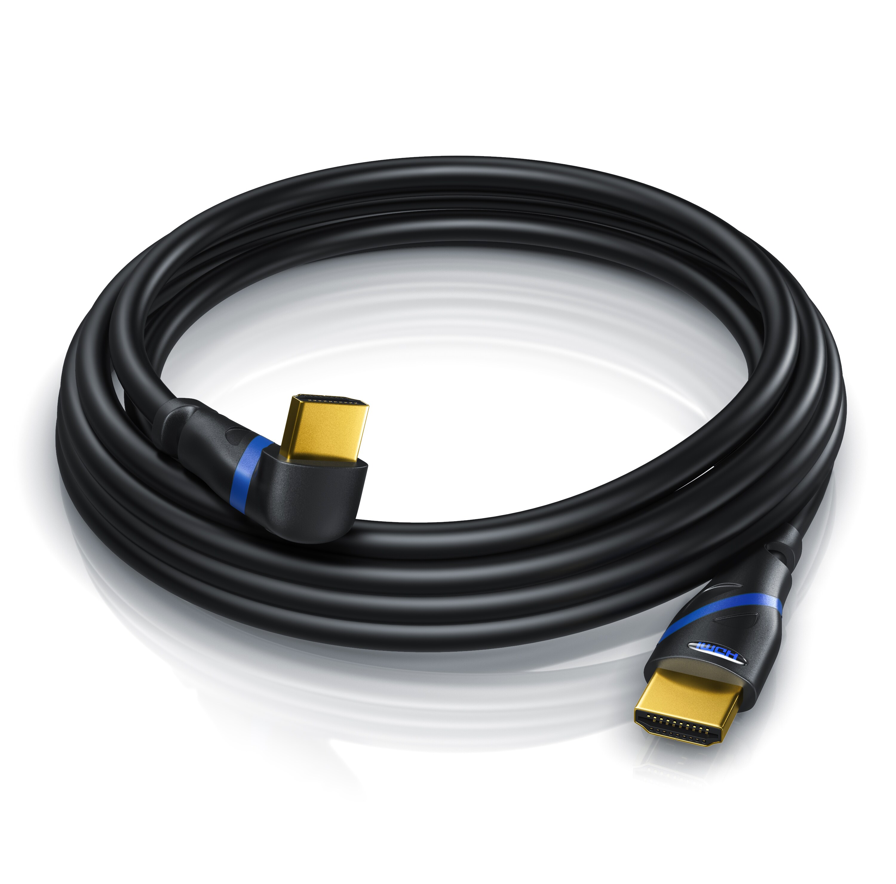 Primewire 8K Premium HDMI Ultra High Speed Kabel 2.1 90° gewinkelt, 7680 x 4320 @ 120 Hz mit DSC - 0,5m