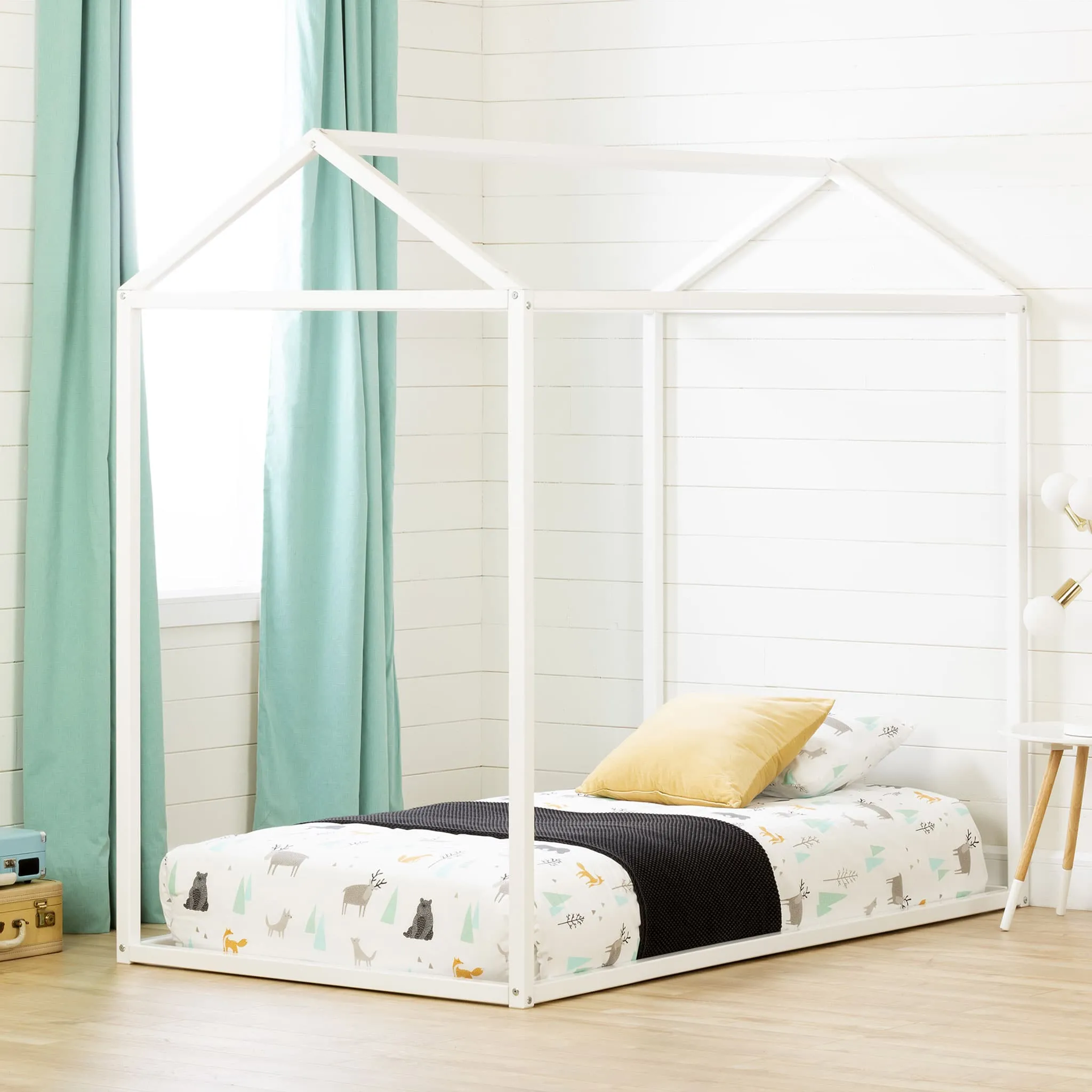 South Shore Lit Maison Lit Simple Sweedi - Blanc