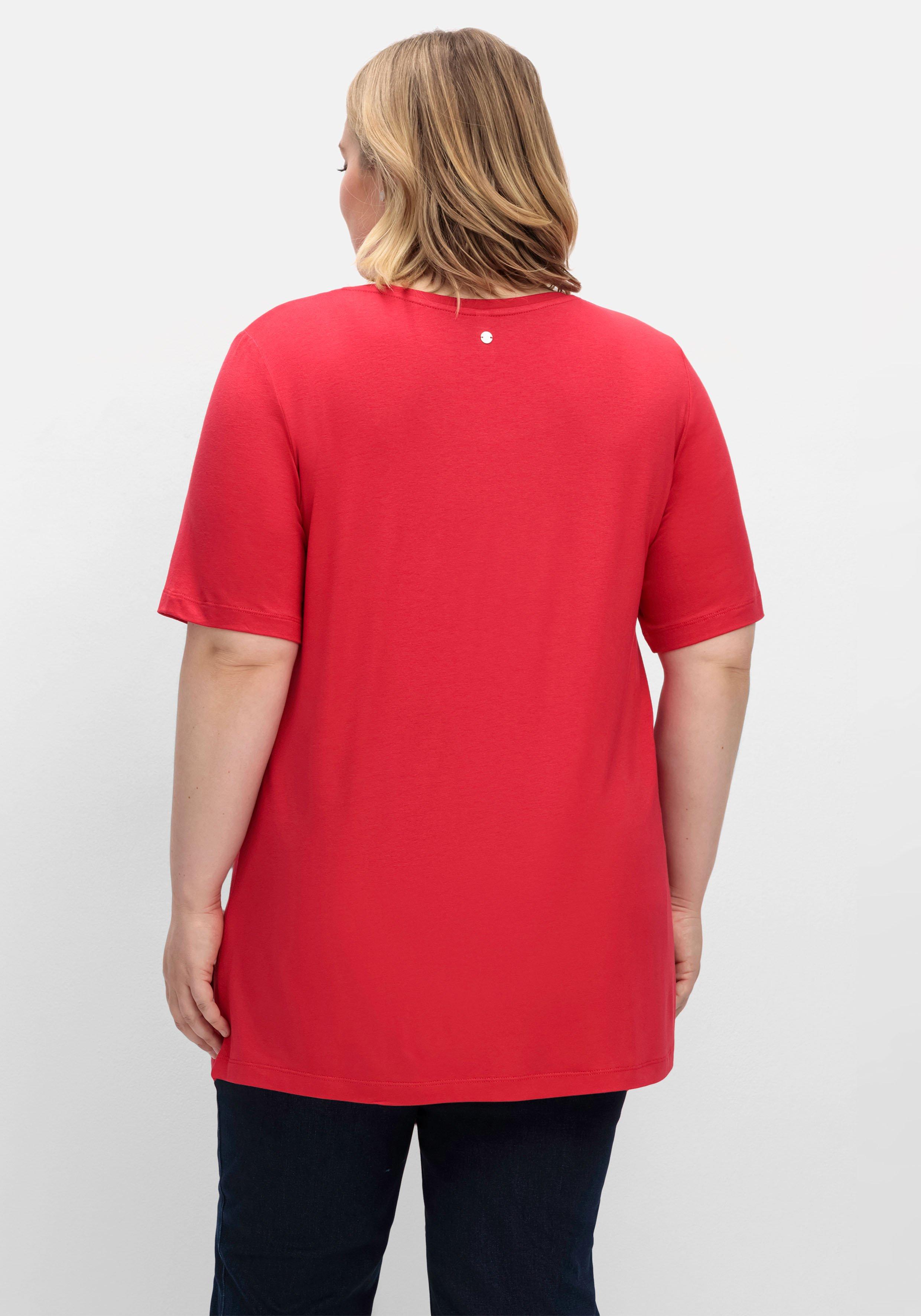 T-Shirt in A-Linie, mit Falten am Ausschnitt