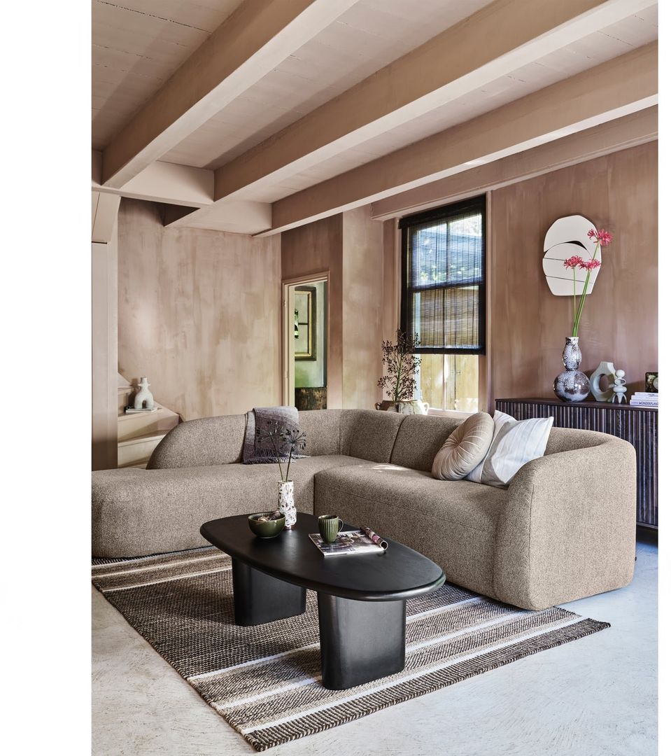 WOOOD   Sloping Natural Melange Hoekbank
