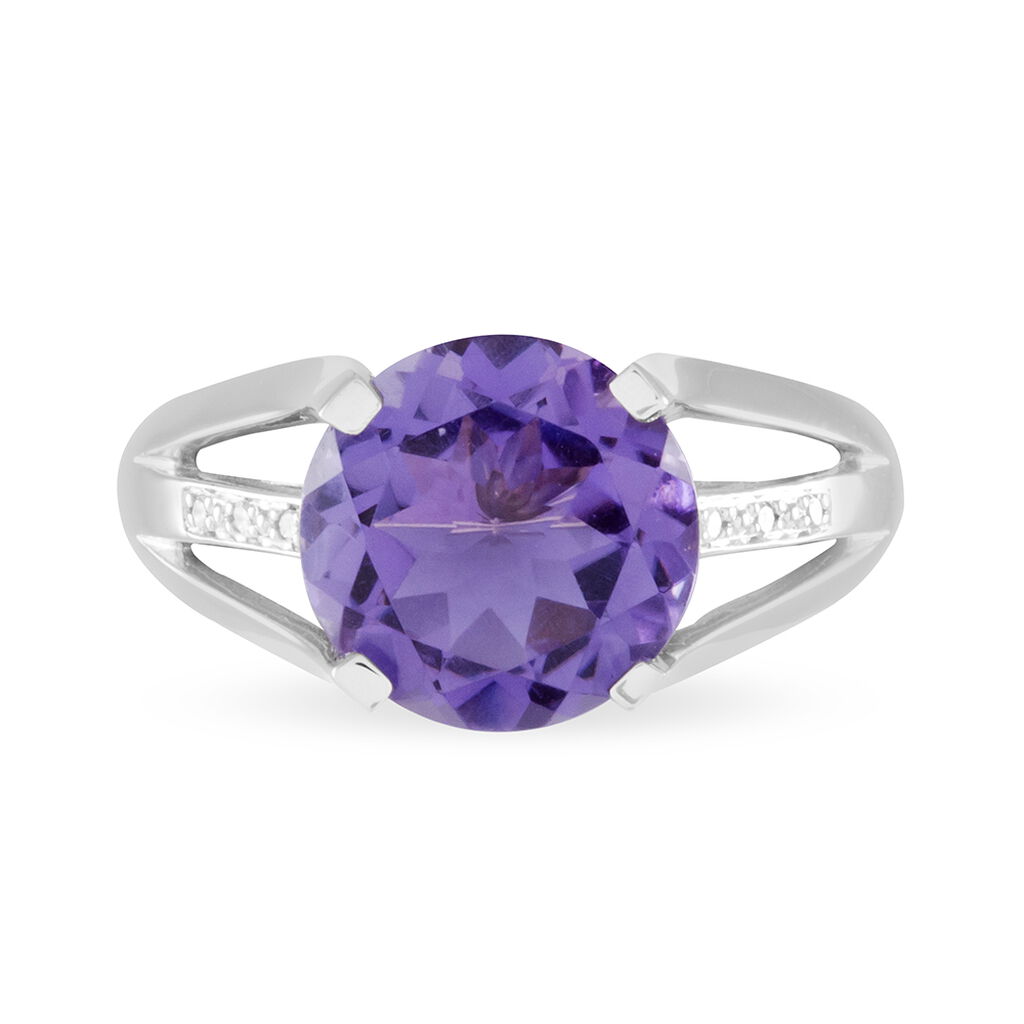 Bague Cecile Or Blanc Topaze Et Diamant